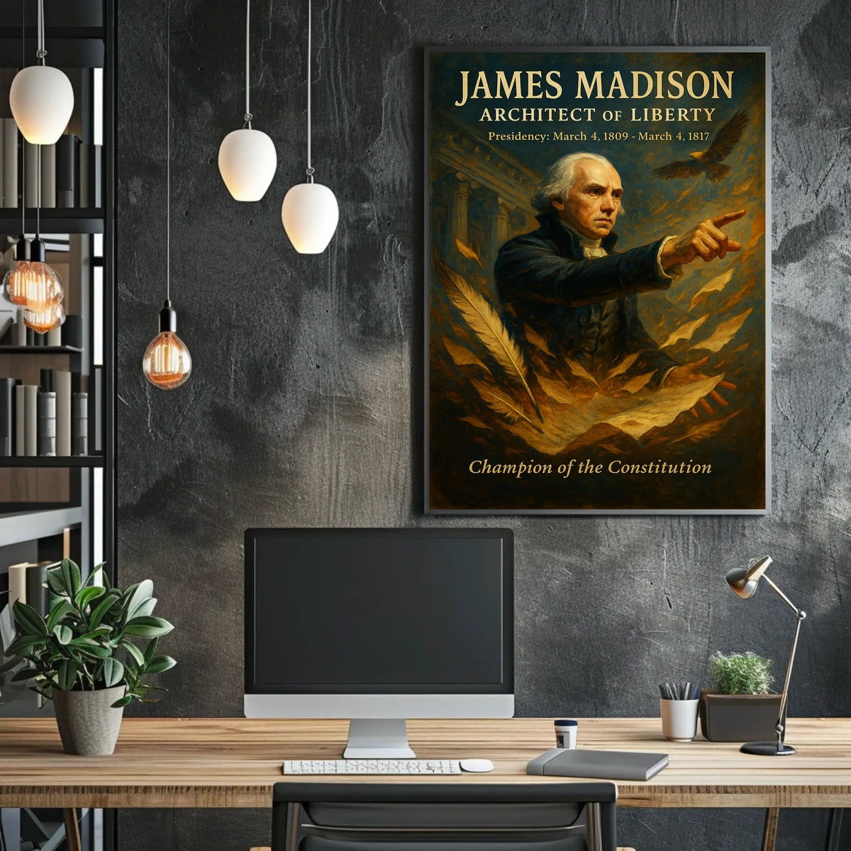 James Madison Vintage Style Historical or Presidential Poster