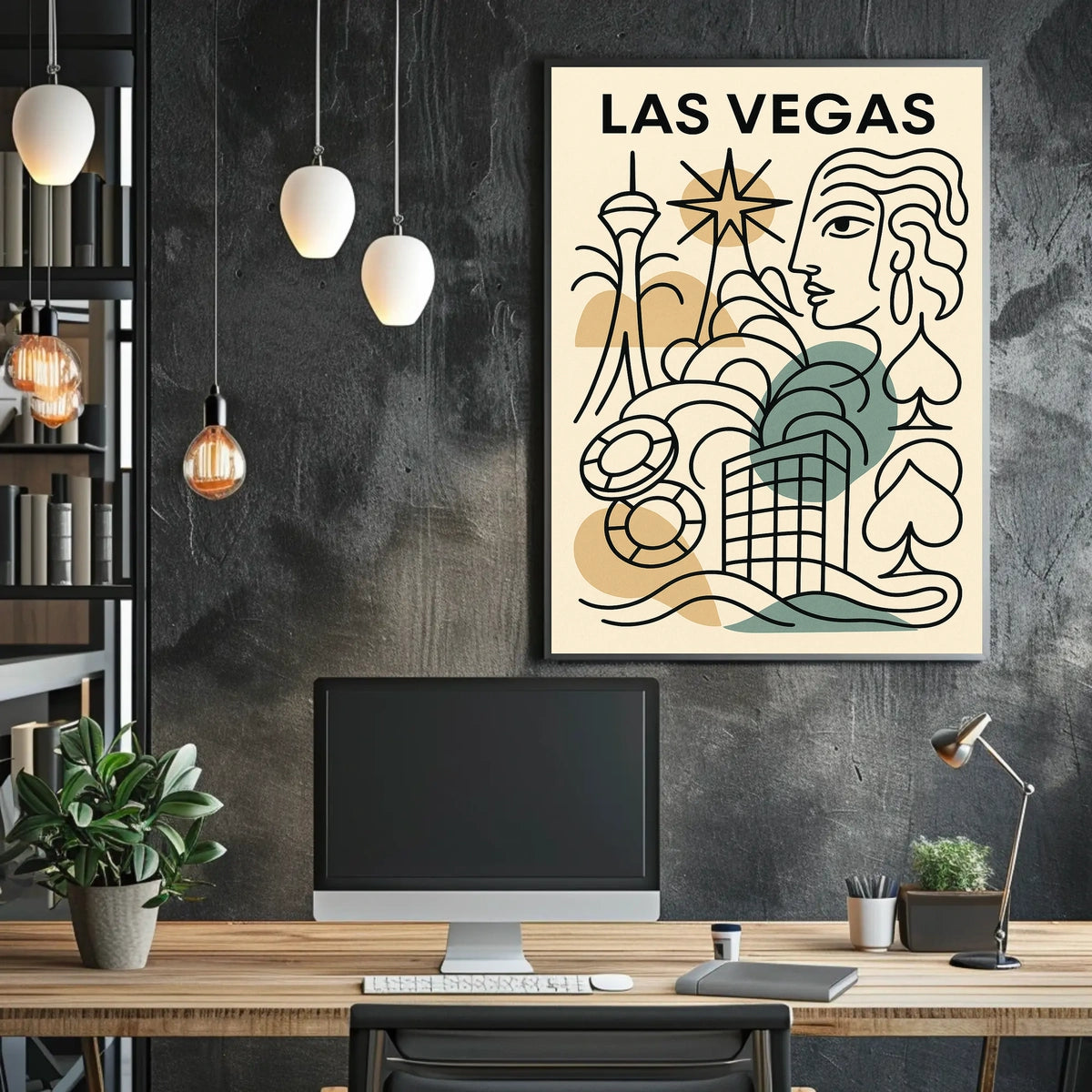 Las Vegas Art Deco Poster Vintage Wall Art Print for Decor