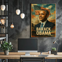 Barack Obama 44th President of the United States Layered Digital Collage Poster