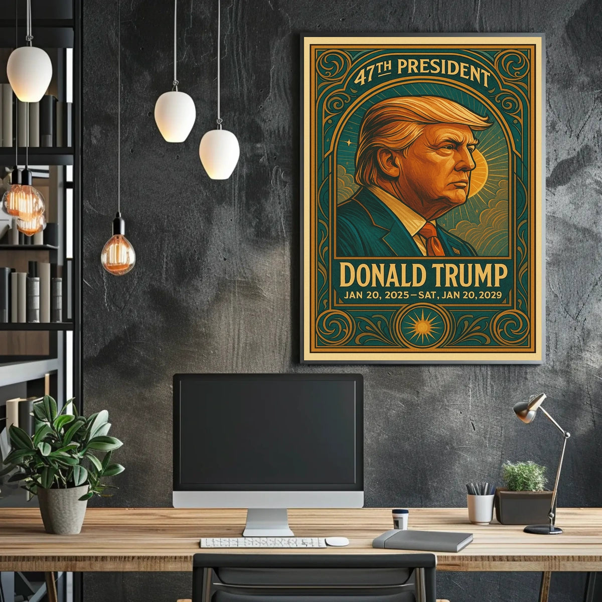 Trump 47th President Scenic Vintage Poster