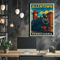 Allentown, Pennsylvania Vintage Travel Poster