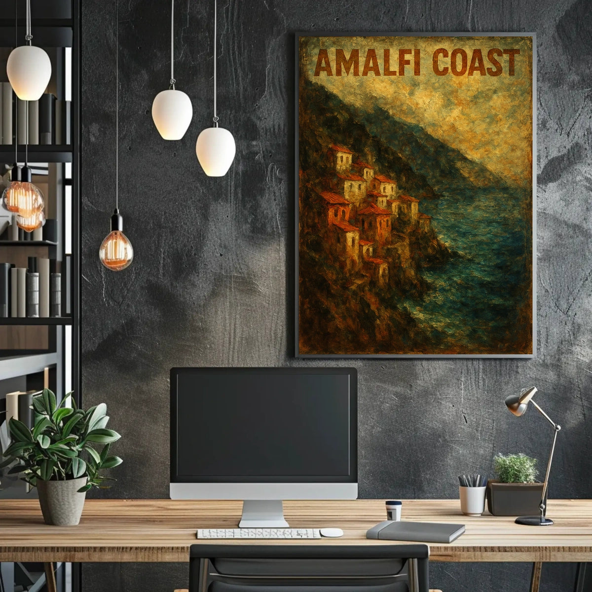 Amalfi Coast Poster Wall Art For Coastal Decor 18x24