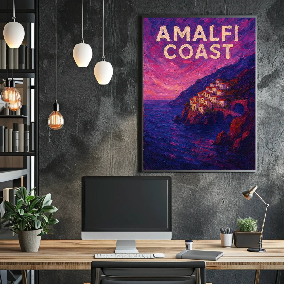 Amalfi Coast Poster for Coastal Home Decor Wall Art