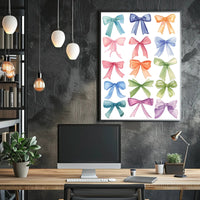 Watercolor Bow Collection Art Poster PosterGoat