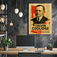 Calvin Coolidge 30th President of the United States Layered paper Collage Poster