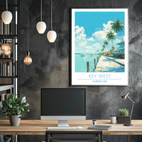 Key West Tropical Scene Travel Poster