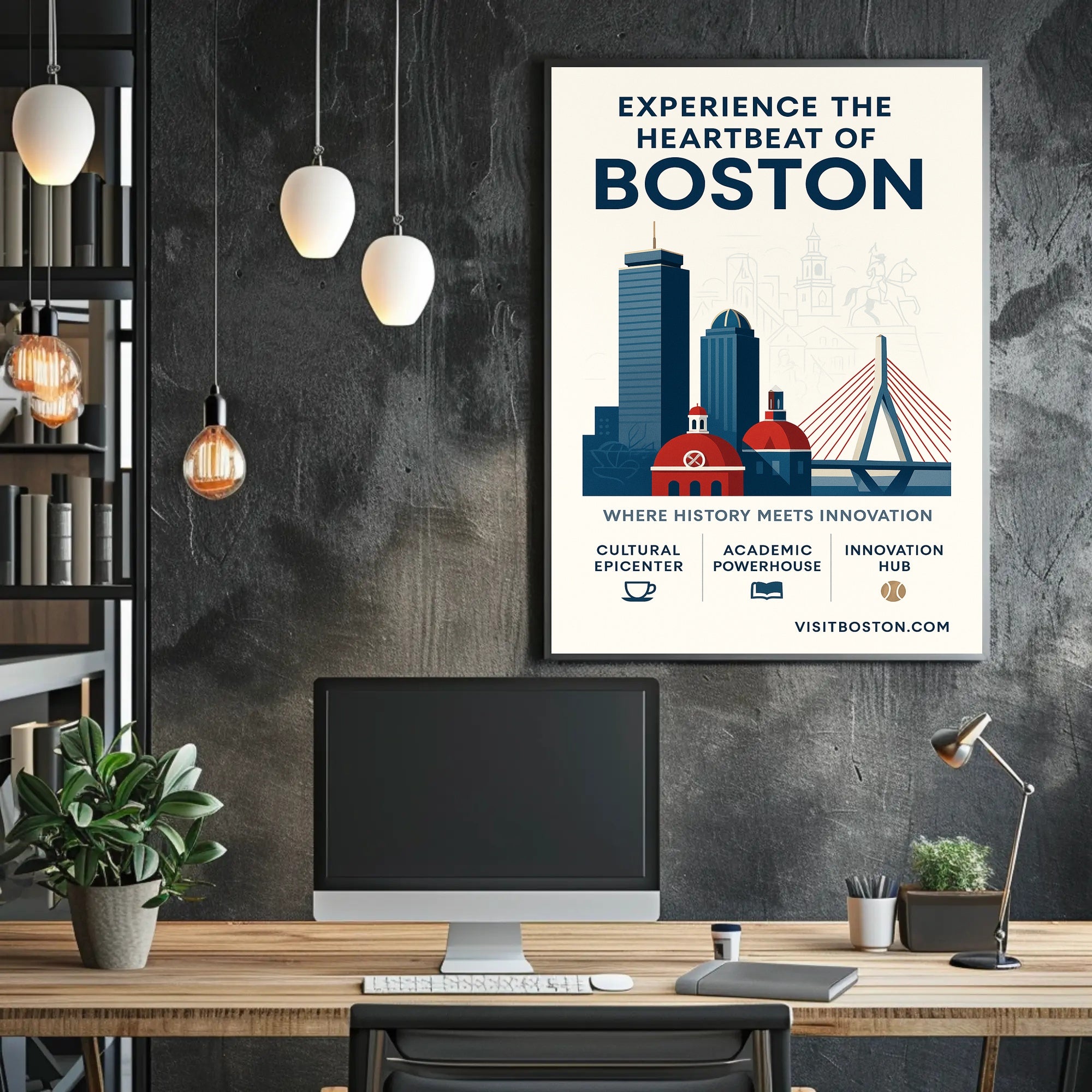Experience the Heartbeat of Boston Poster PosterGoat