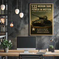 T22 Medium Tank Vintage Military Recruitment Poster