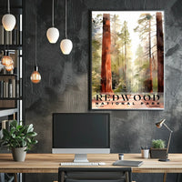 Redwood Watercolor Wall Art Poster