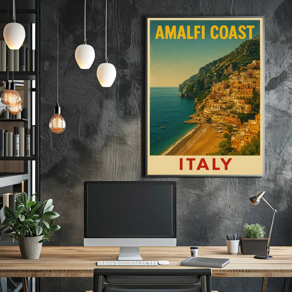 Amalfi Coast Italy Poster Wall Art 18x24 Coastal Scene