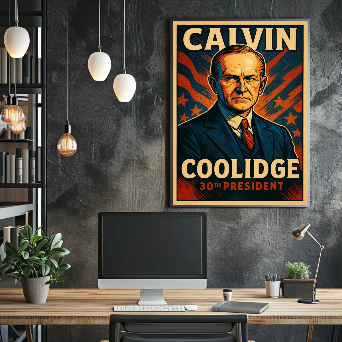 Calvin Coolidge 30th President Poster Vintage Wall Art