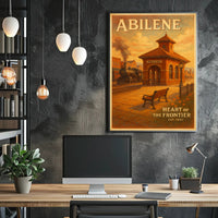 Abilene Vintage Travel Poster Heart Of Frontier