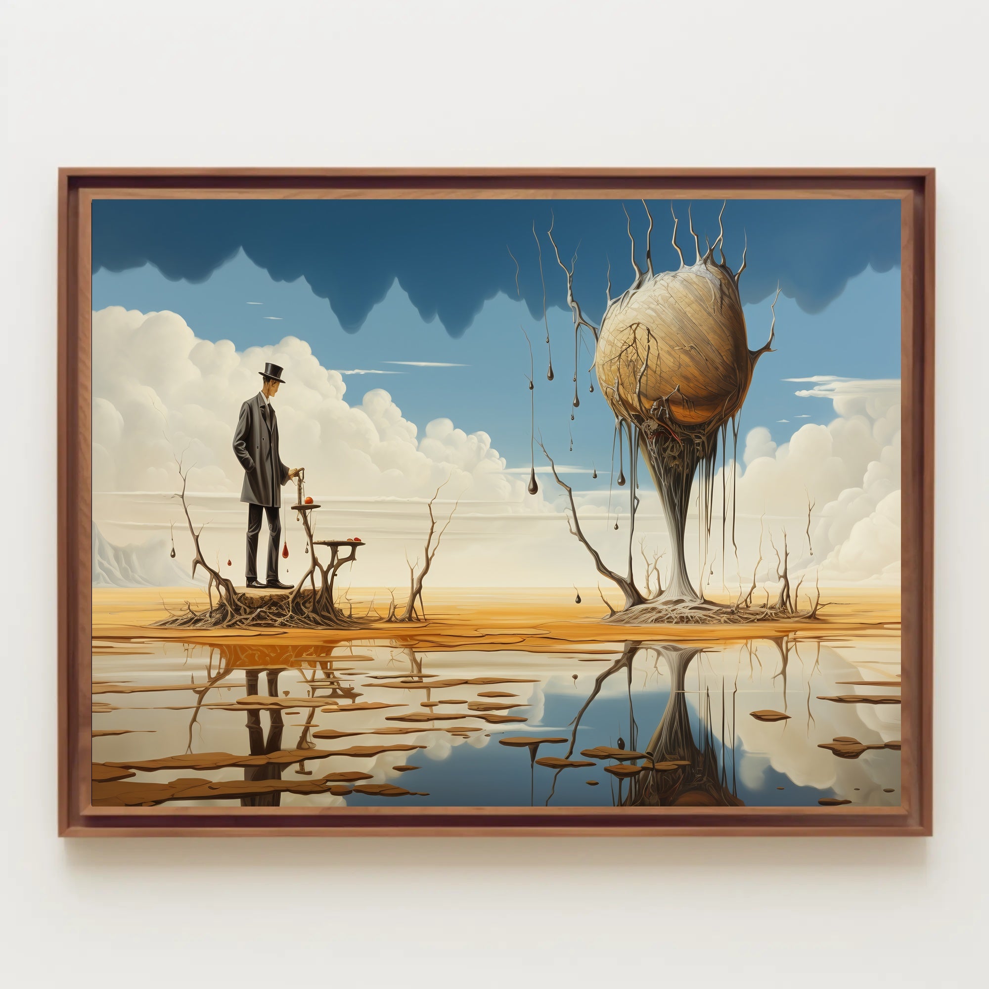 Surreal Dreamscape with Mysterious Island Artistic Poster