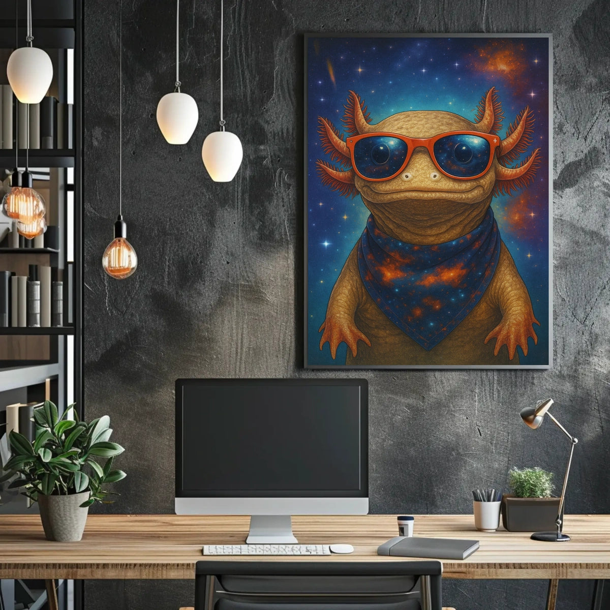 Cosmic Axolotl Adventure Poster