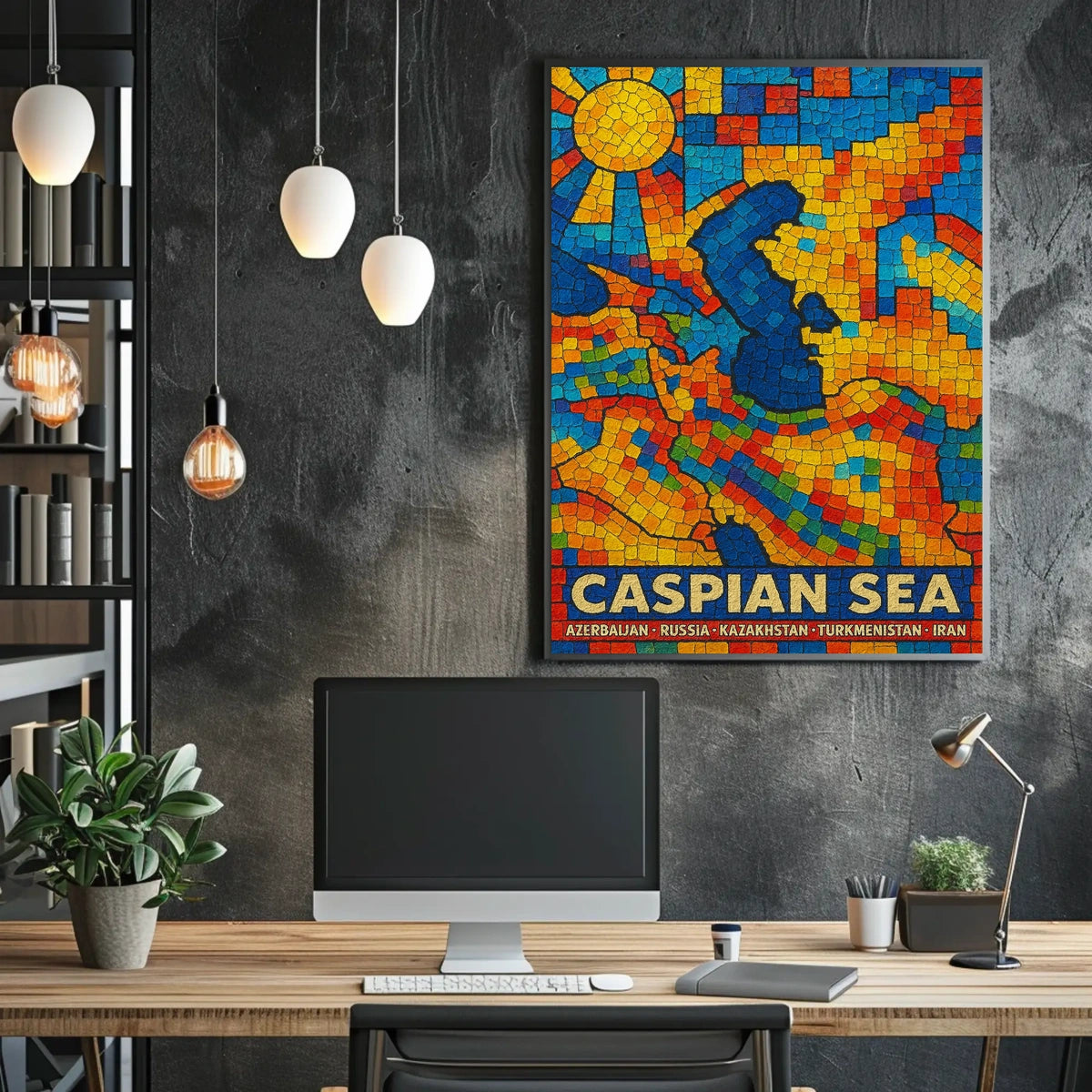 Caspian Sea Mosaic Poster