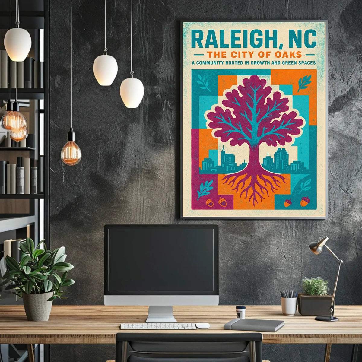 Raleigh, NC The City of Oaks Poster