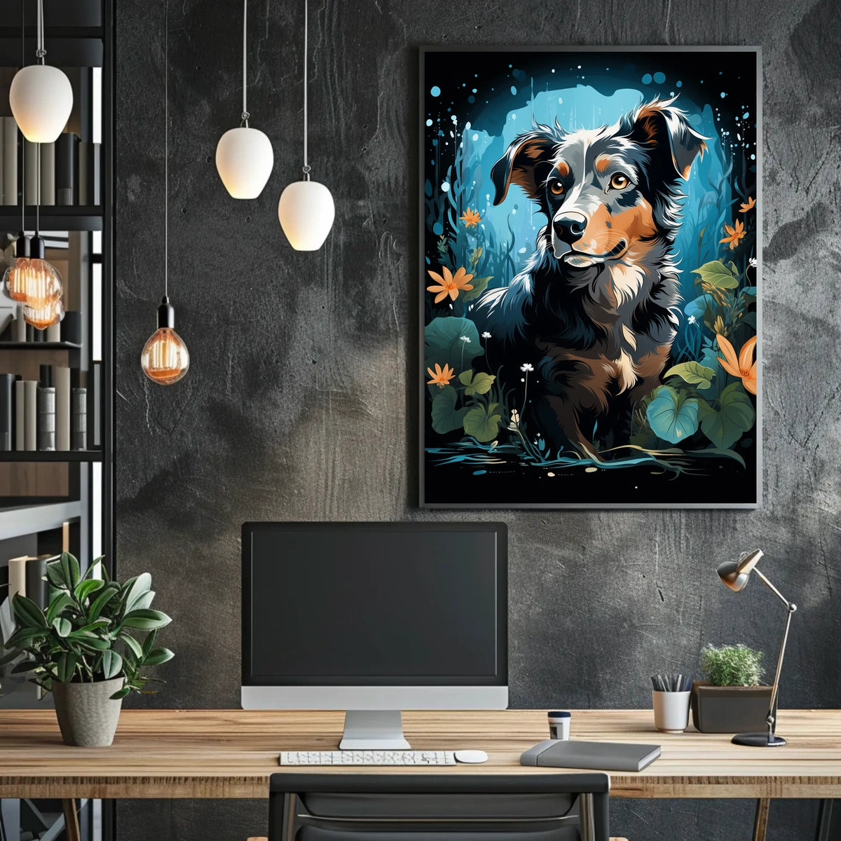 Enchanted Canine In Bloom Poster