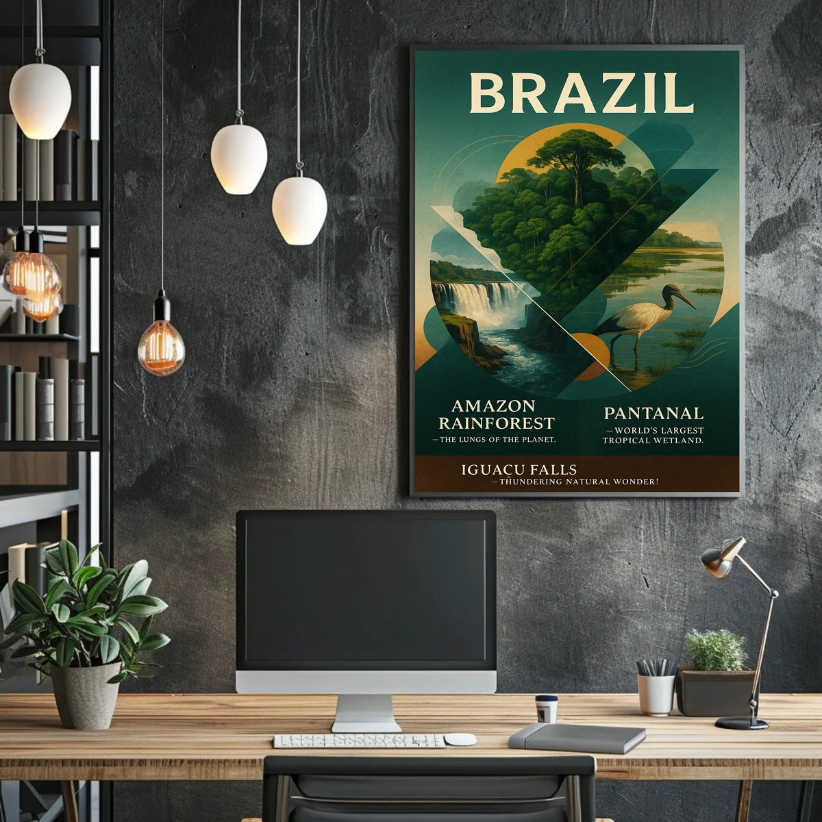 Brazil's Iconic Landscapes Vintage Art Poster
