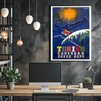 Winter Sports Adventure Travel Poster Turin Italy PosterGoat