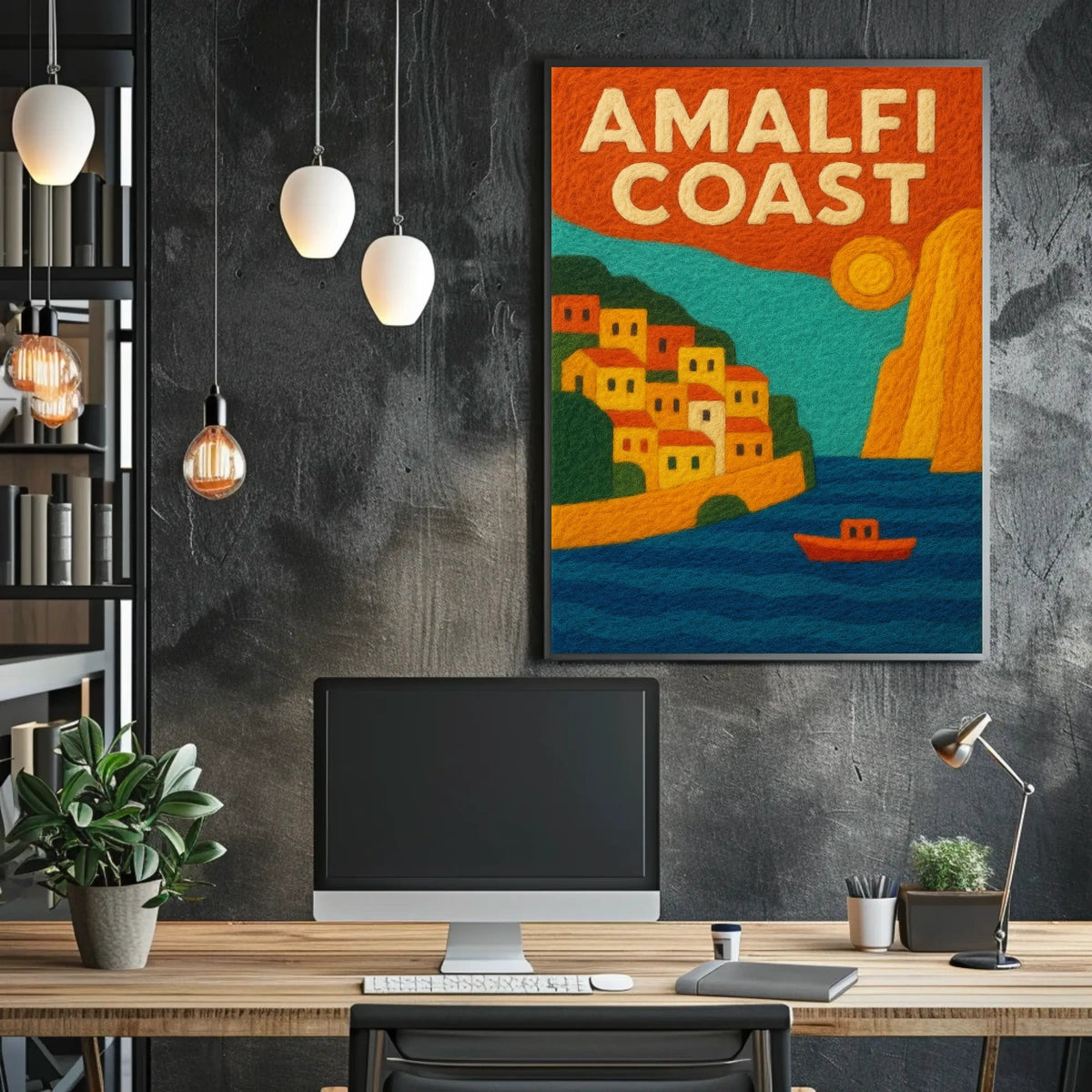 Amalfi Coast Poster Wall Art Scenic Travel Print Collectible