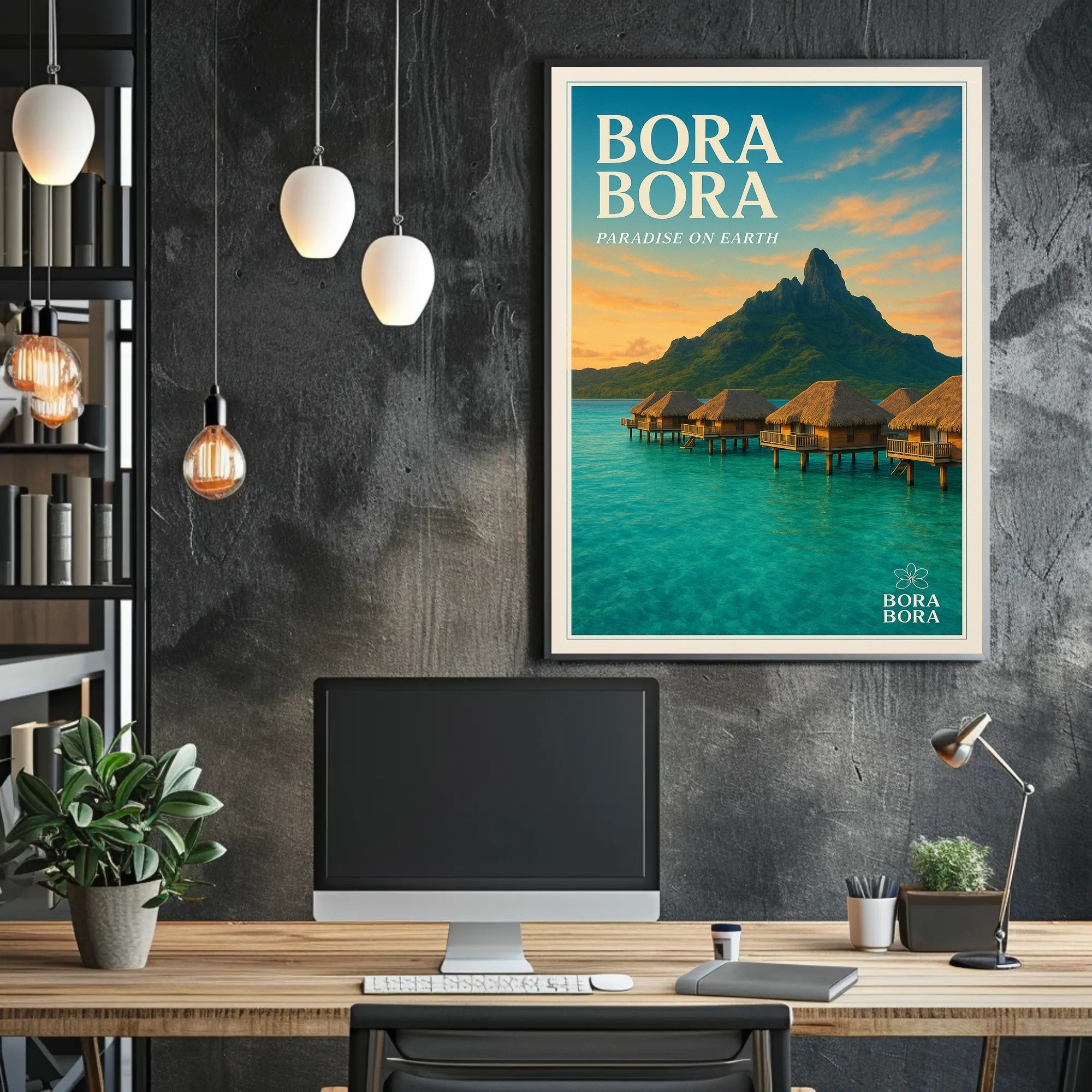 Bora Bora Overwater Bungalows Travel Poster PosterGoat