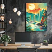 Vintage Parisian Skyline Art Deco Poster