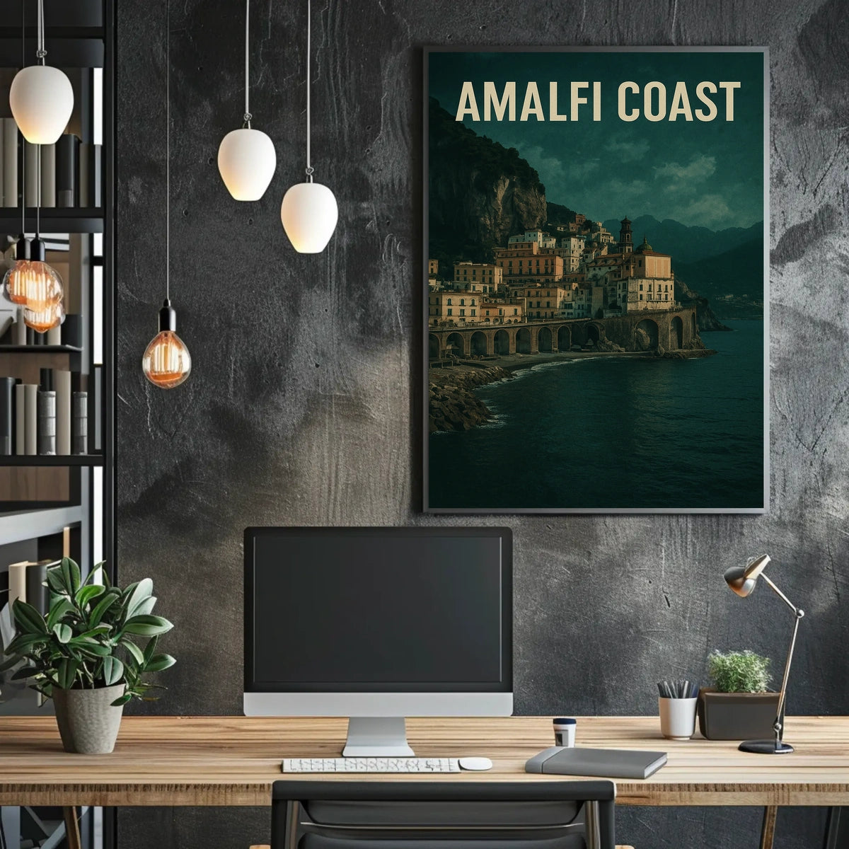 Amalfi Coast Poster Wall Art Scenic Print For Travel Lovers