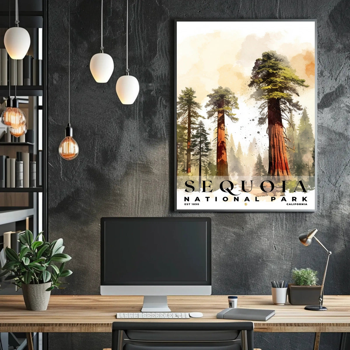 Sequoia Watercolor Wall Art Poster