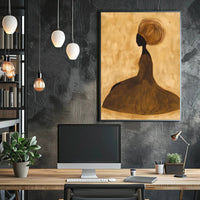 Silhouette Gold Poster Minimalist Abstract Wall Art