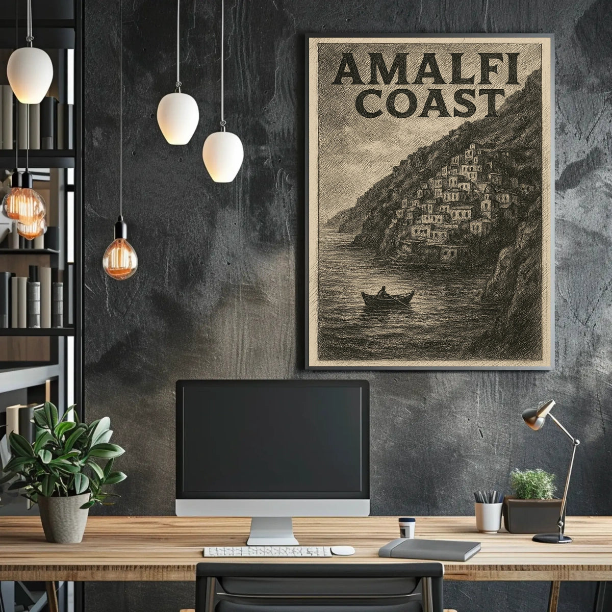 Amalfi Coast Poster Wall Art 18x24 Coastal Decor Gift
