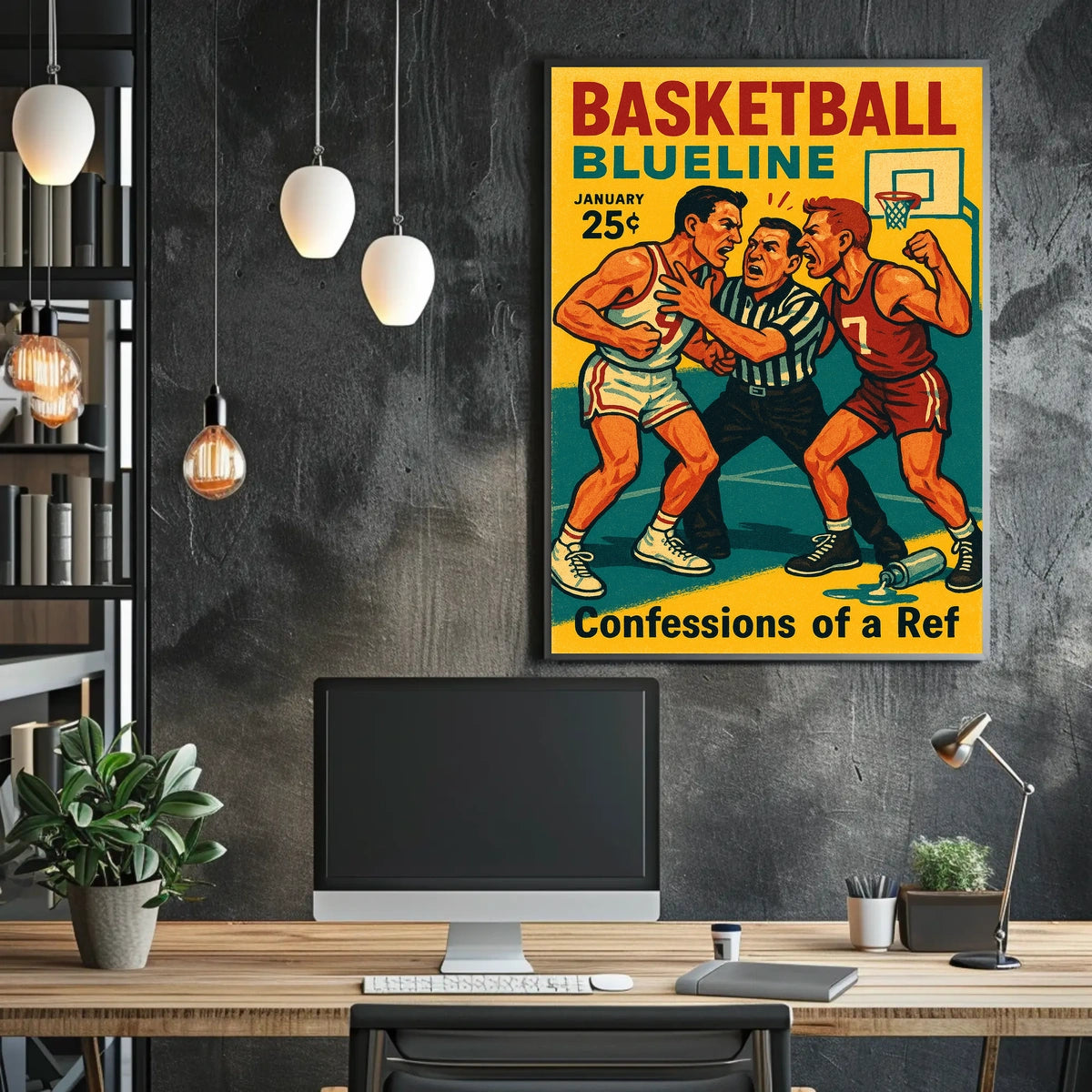 Basketball Blueline Poster