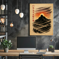 Dramatic Japanese Landscape Impressionism: Artistic Poster