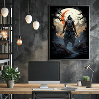 Shadow of the Samurai Poster Under the Eerie Glow Wall Art