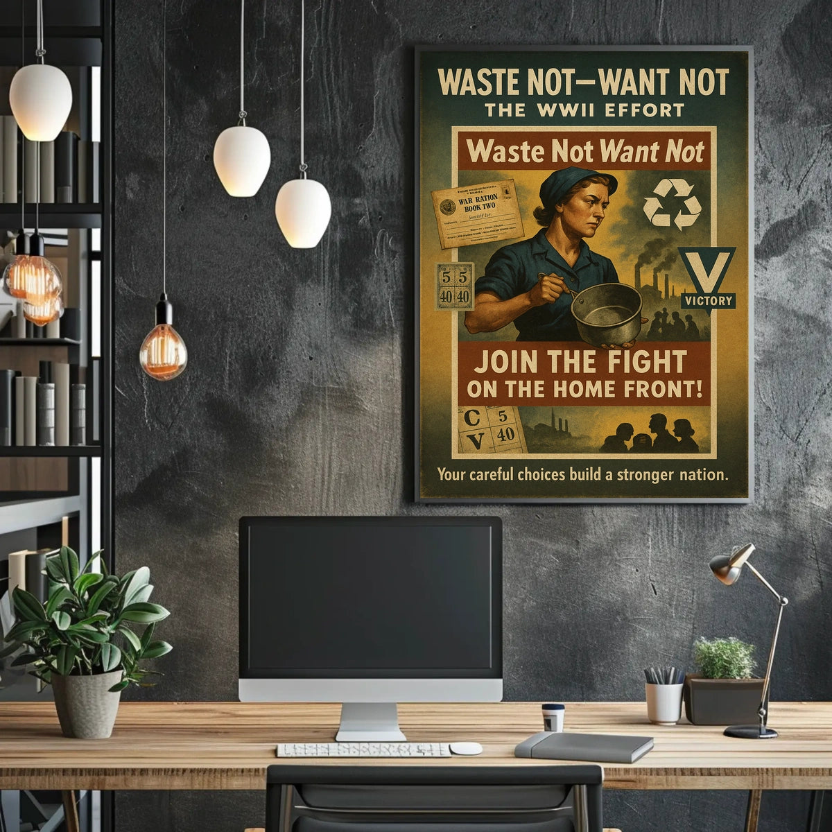Waste Not Want Not WWII Effort Poster