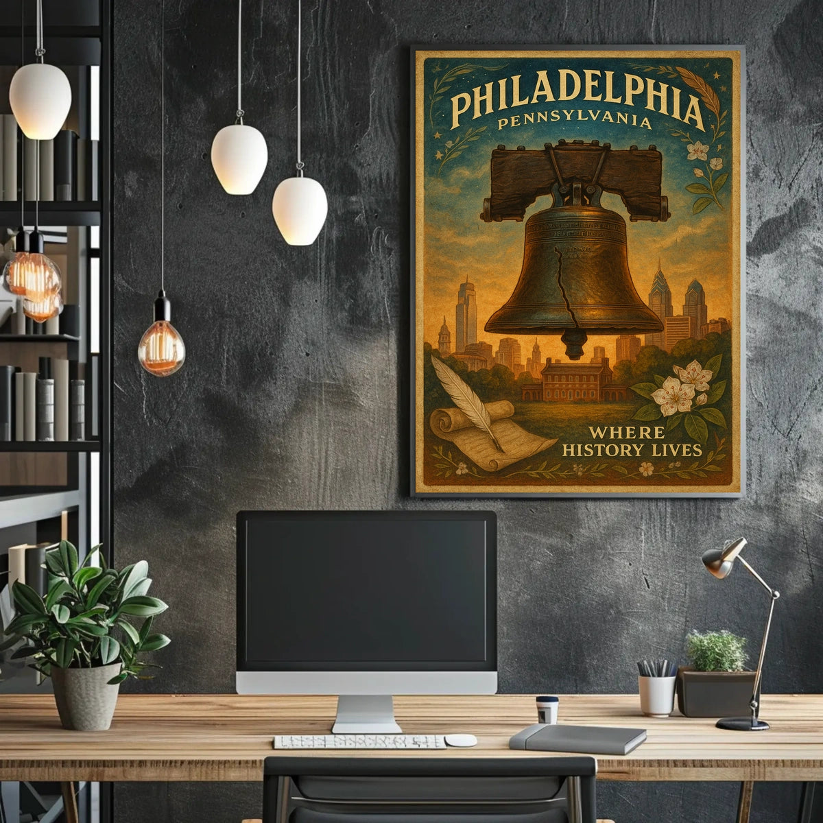 Liberty Bell Vintage Philadelphia Poster Art Print