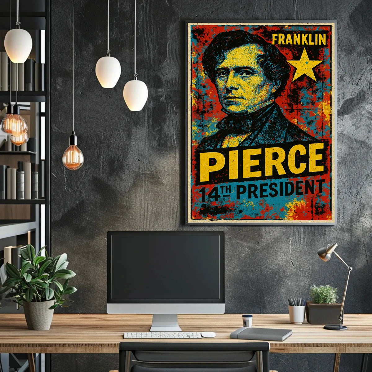 Franklin Pierce 14th President of the United States Graffiti Pop Art Poster