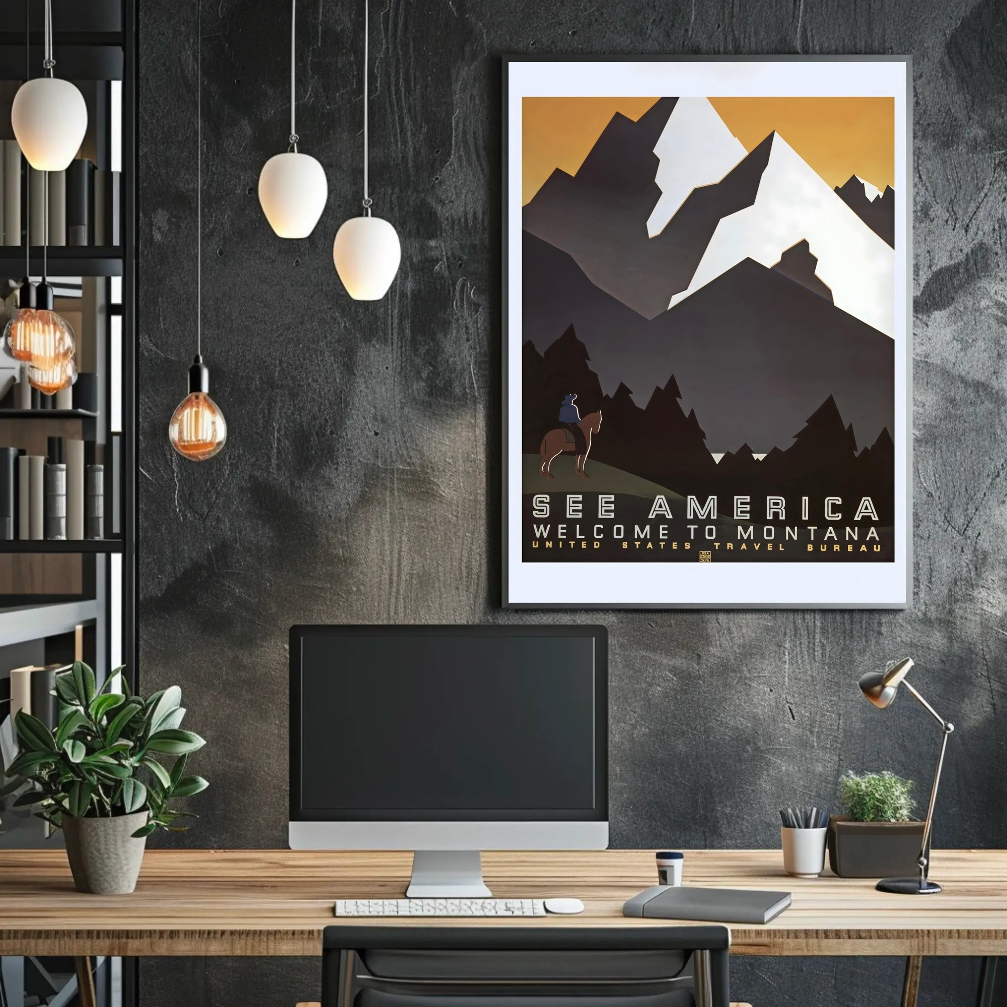 Montana Scenic Vista Vintage Travel Advertisement Travel Poster