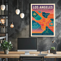 Los Angeles Retro Glamour Travel Poster PosterGoat