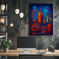 London Landmarks in Vibrant Colors Poster