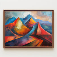 Vibrant Abstract Mountain Landscape Poster for Inspiration