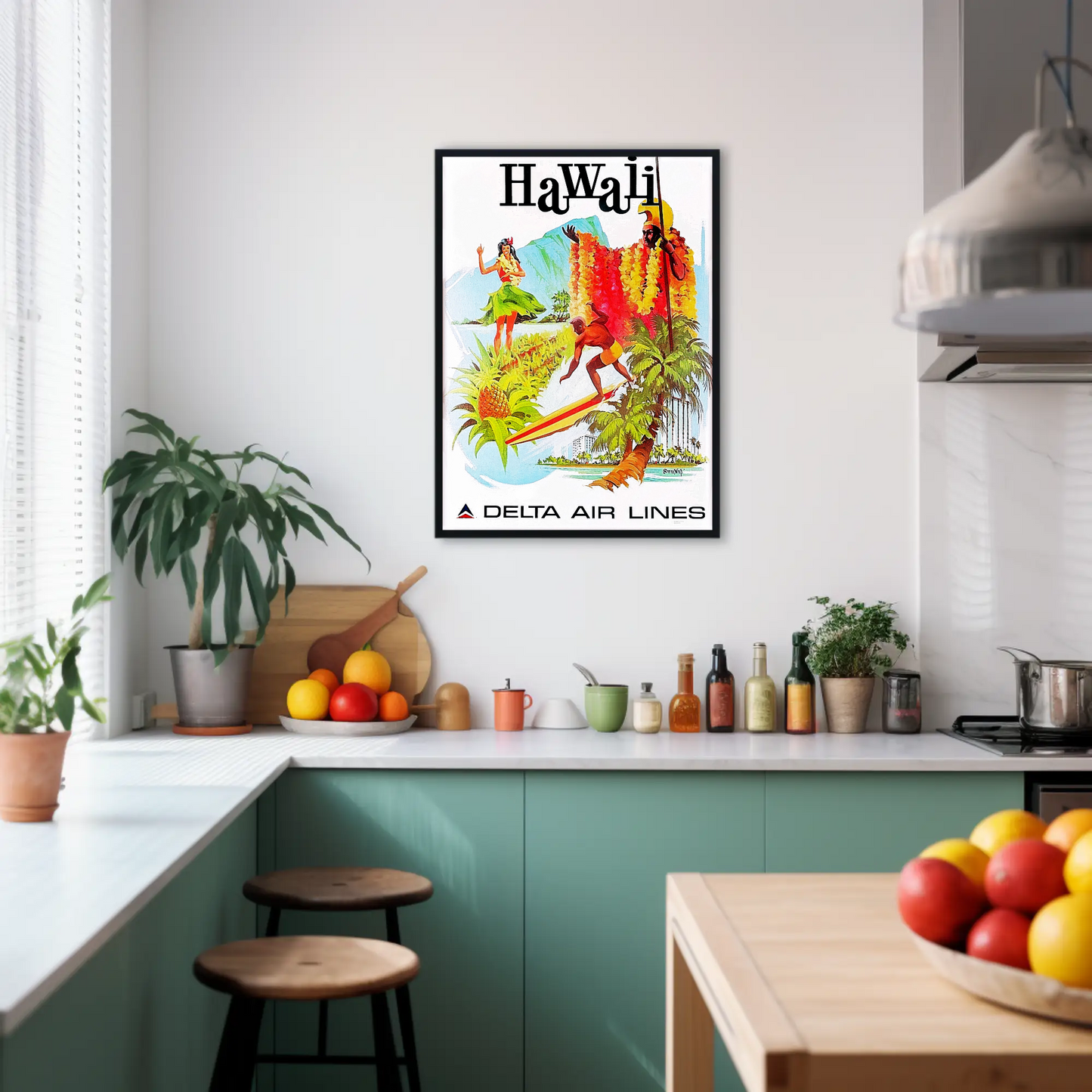 Hawaii Air Lines Travel Poster