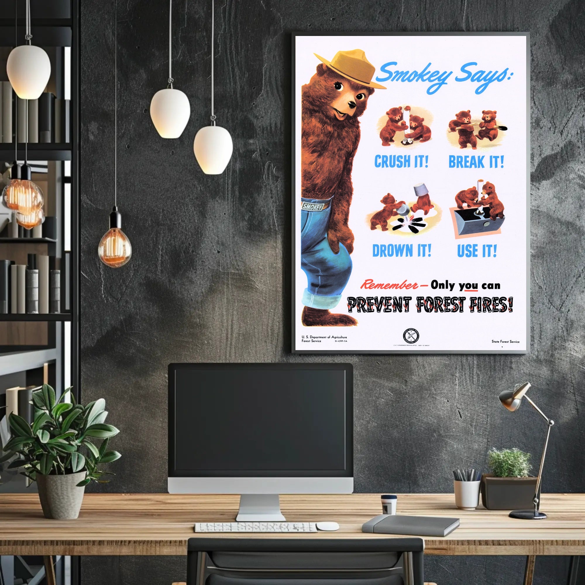 Smokey Bear's Fire Prevention Message Poster PosterGoat