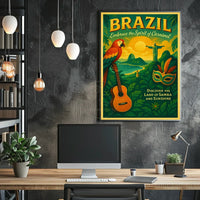 Brazilian Vibes Vintage Travel Poster