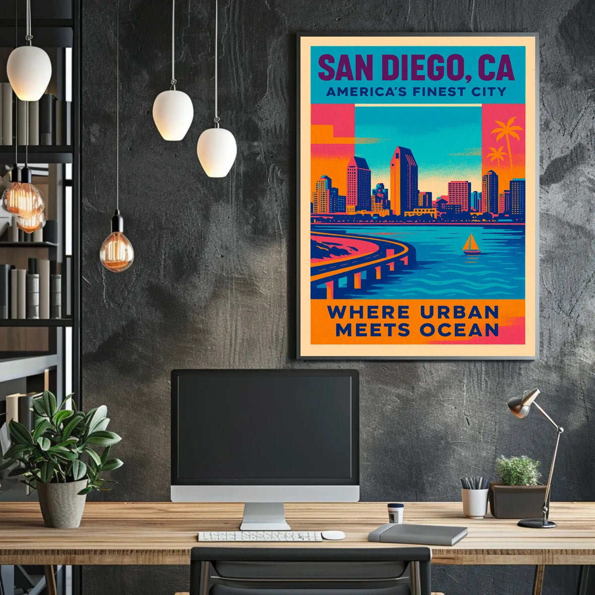 San Diego Where Urban Meets Ocean Poster