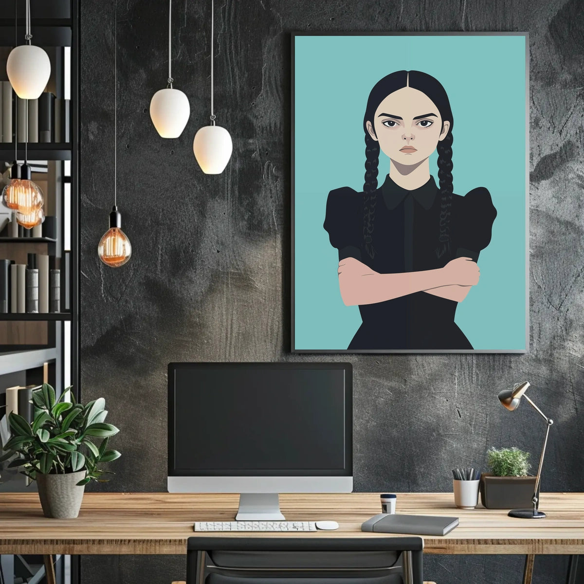 Gothic Girl Braided Hair Serious Poster
