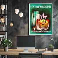 New York Worlds Fair Poster Vintage Empire State Wall Art