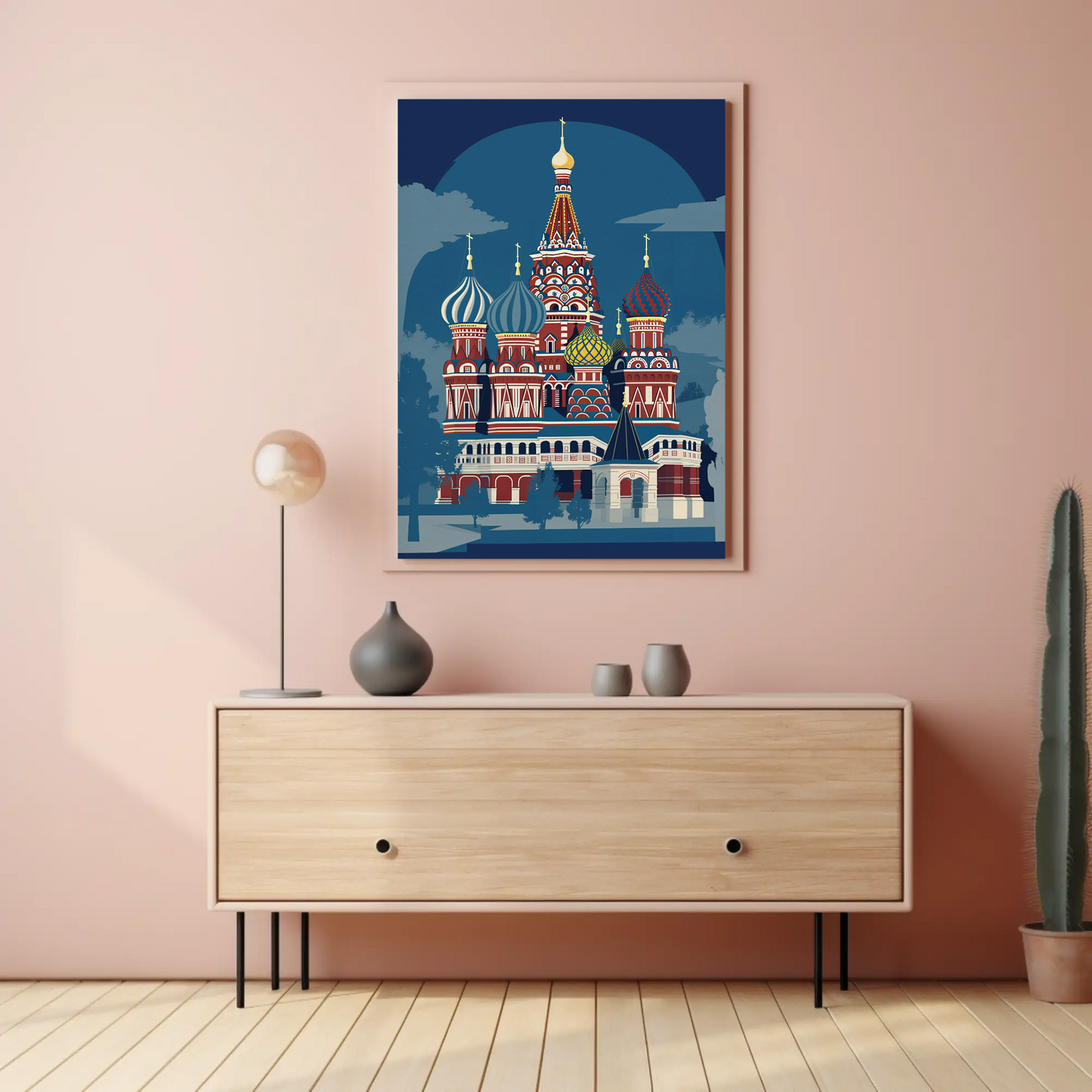 Saint Basil's Cathedral Moscow Landmark Travel Poster