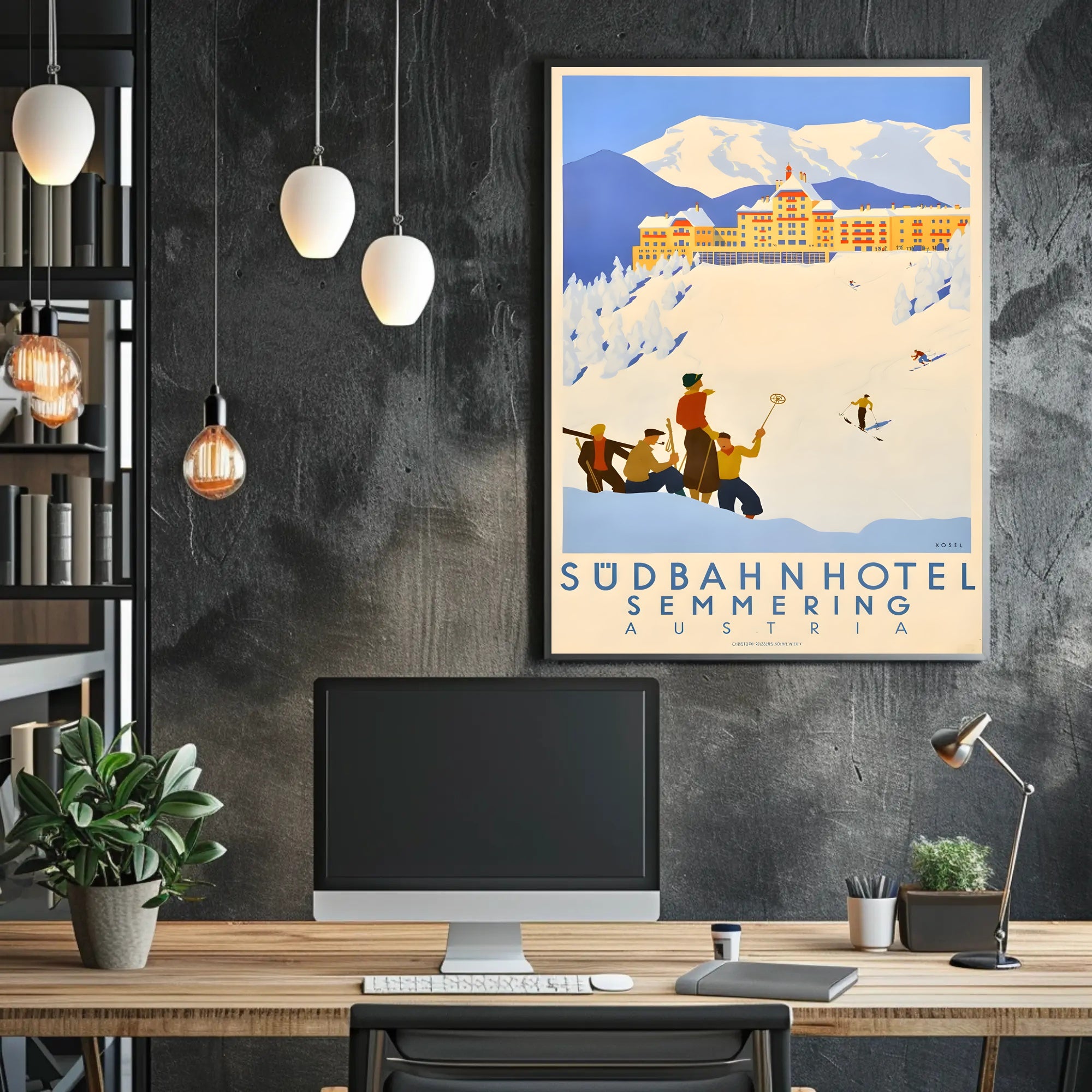 Semmering Ski Adventure Vintage Travel Poster PosterGoat