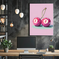 Cherry Billiard Balls Pop Culture Poster PosterGoat