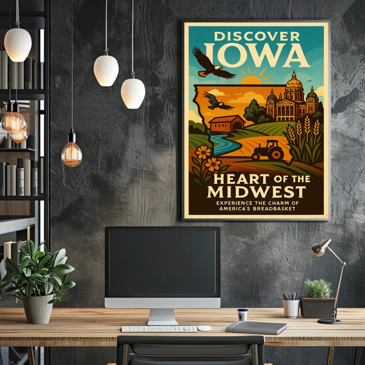Discover Iowa Heart of the Midwest Poster